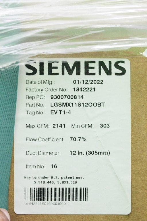 Siemens LGSMX11S12OOBT Laboratory Air Terminal Supply System 2022 Optimized