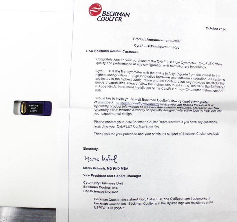 Beckman CytoFLEX S Flow Cytometry System 4 Lasers High Throughput 2022