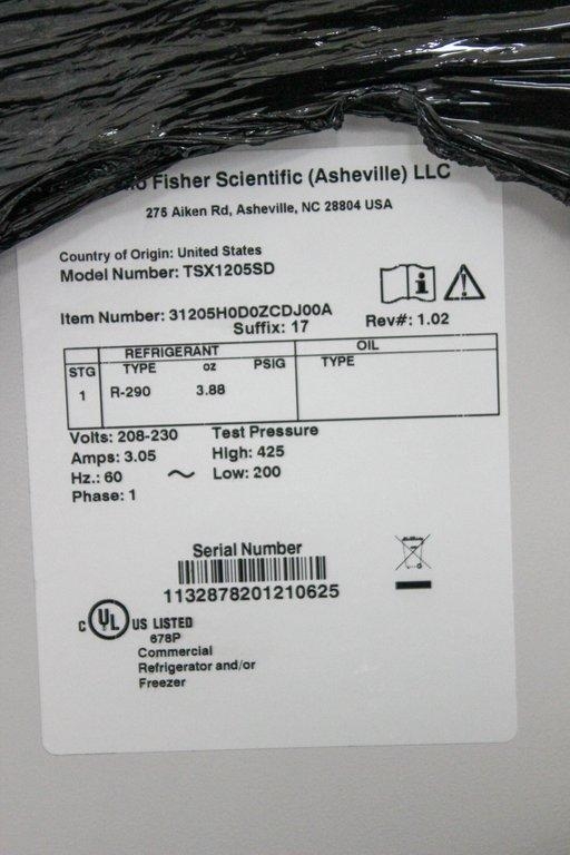 Thermo TSX1205SD Lab Refrigerator V-Drive Tech 11.5 Cu Ft 2-8C