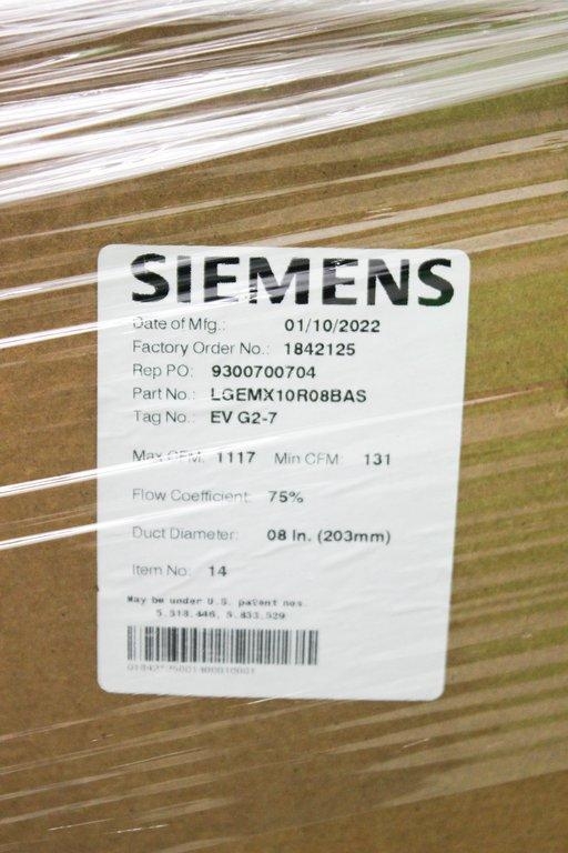 Siemens LGEMX10R08BAS Lab Room Exhaust Air Terminal EV G2-7 New Condition