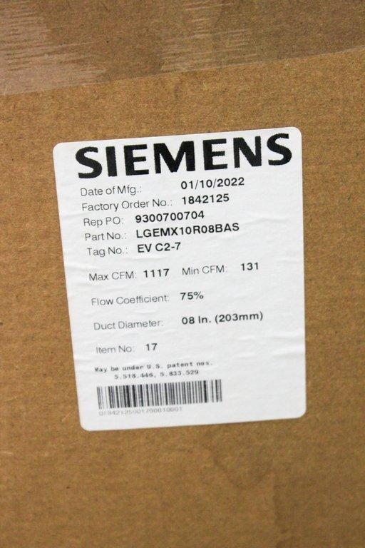 Siemens LGEMX10R08BAS Lab Room Exhaust Terminal, United States New