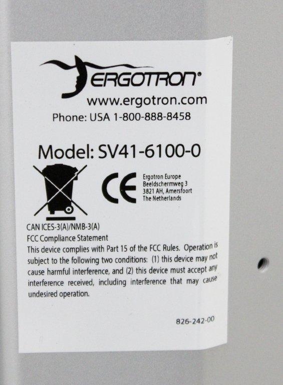 Ergotron SV41-6100-0 StyleView Facility Cart Mobile Workstation VESA Mounts Keys