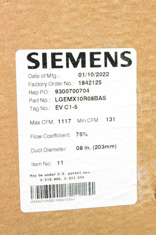 Siemens LGEMX10R08BAS Air Terminal Laboratory Room Exhaust Vent New 2022