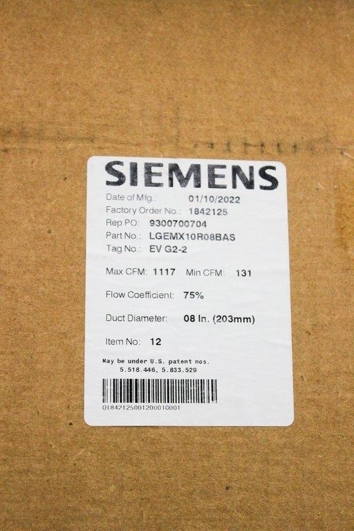 Siemens LGEMX10R08BAS Room Exhaust Terminal Facility Air System 2022 Unused