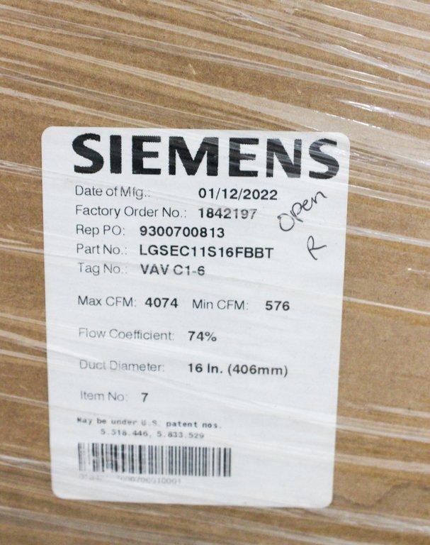 Siemens LGSEC11S16FBBT Facility Air Terminal for Laboratory 2022 Model