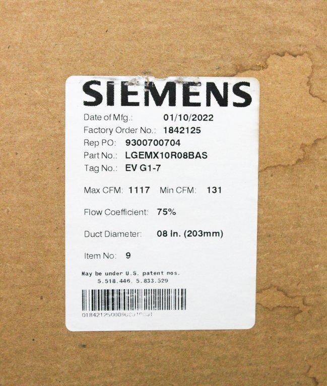Siemens LGEMX10R08BAS Lab Exhaust Air Terminal Station Efficient Ventilation