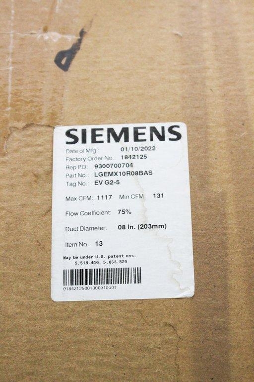 Siemens LGEMX10R08BAS Laboratory Air Terminal Exhaust Flow Control Unit