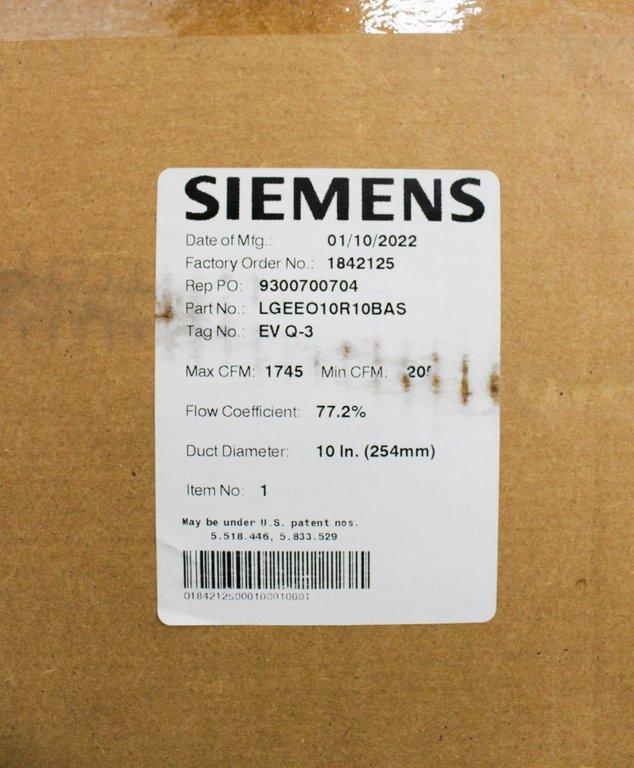 Siemens LGEEO10R10BAS Air Terminal Exhaust Model 2022 In Use New State EV