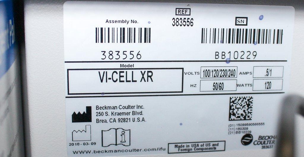 Beckman Coulter VI-Cell XR Cell Viability Analyzer Bioprocess 2018