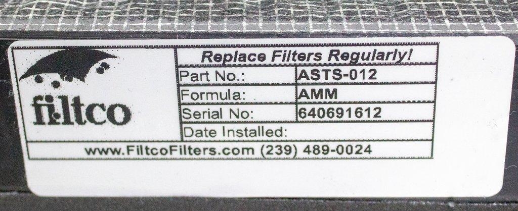 Filtco ASTS-012 Carbon Filter Removes Vapors from Ammonia Solutions