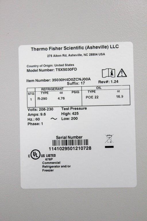 Thermo TSX5030FD Ultra Low Freezer -50C to -86C 500L Capacity Energy Efficient
