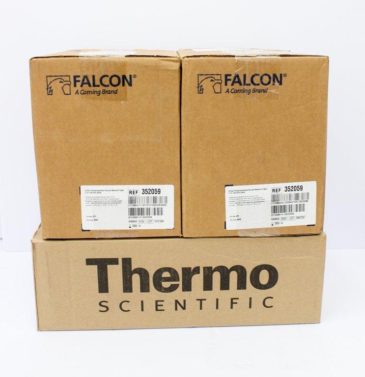 Falcon Test Tube 14mL 500/Case Round-Bottom PP Sterile USA Lab Equip
