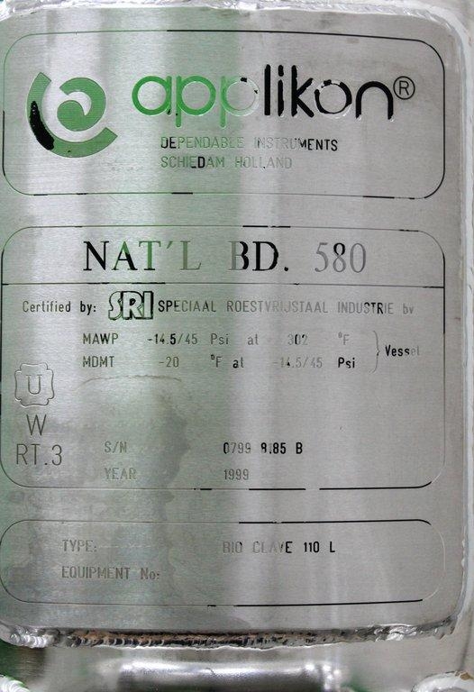 Applikon Bio Clave 110L Stainless Steel Autoclavable Bioreactor