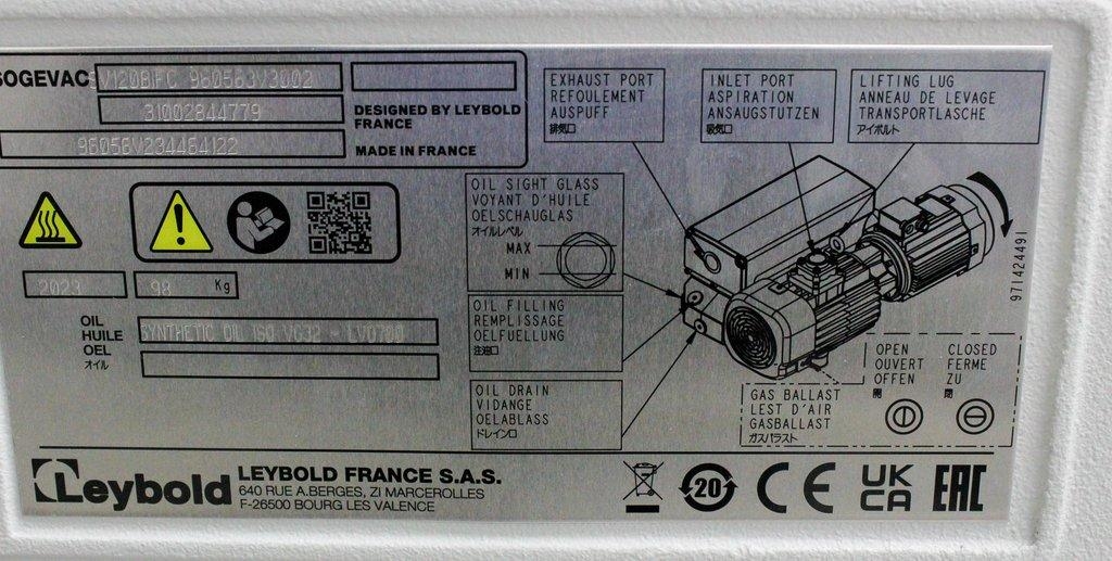 Leybold Sogevac SV 120 BIFC Vacuum Pump, Inert Gas, 147 m3/h Capacity