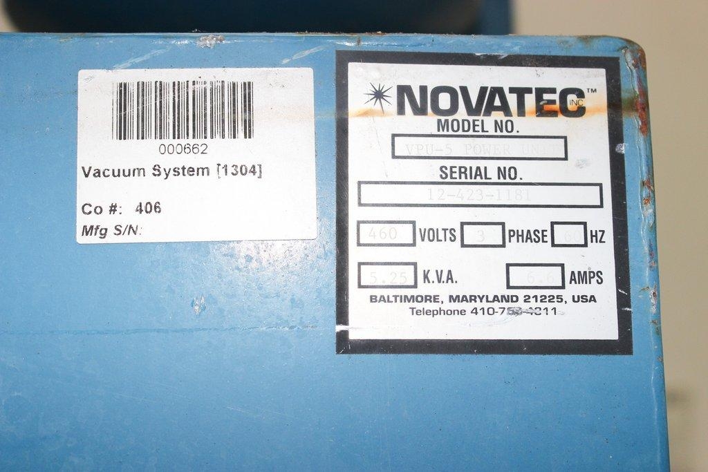 Novatec VPU-5 Vacuum Power Unit Positive Displacement 5HP 460V 60Hz