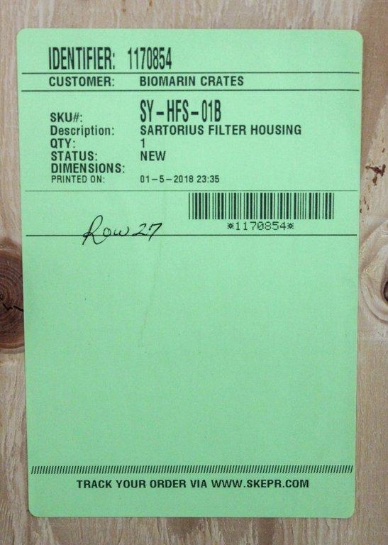Sartorius SY-HFS-01B Stainless Steel Filter Housing HU53U7TW40U0S 1170854