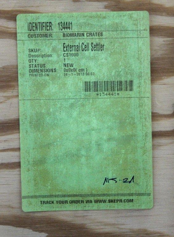 Bulling Metal Works CS1859 External Cell Settler T-316L VG