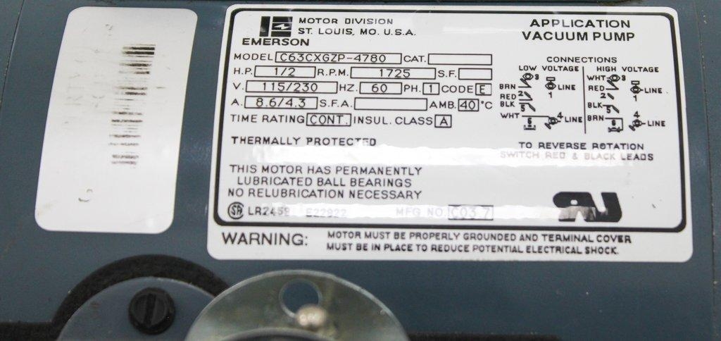 Welch Duoseal Vacuum Pump 1402, 7 Torr-Microns, VG Condition