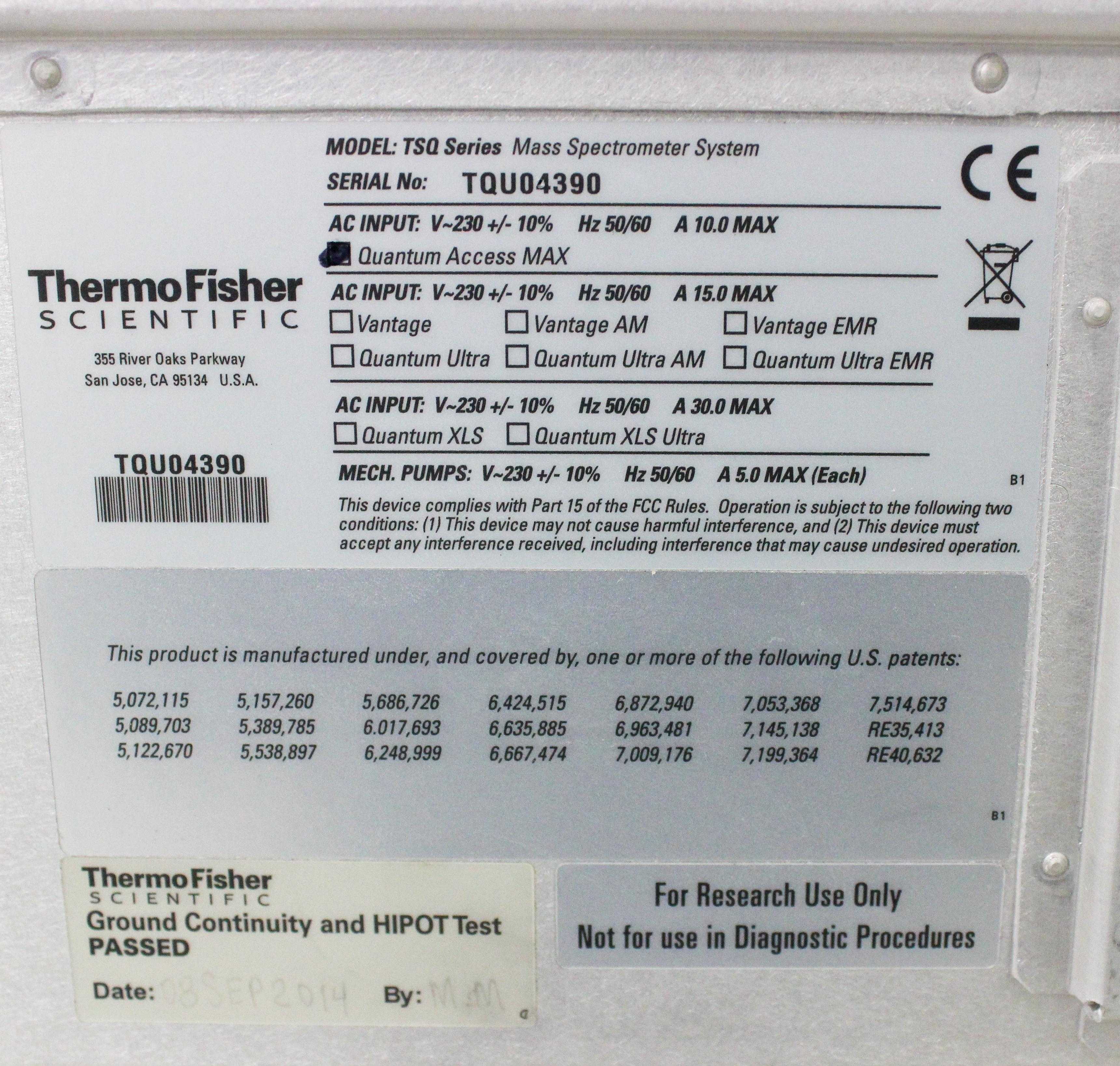Thermo TSQ Quantum Access MAX Mass Spectrometer LC-MS/MS Computer Included