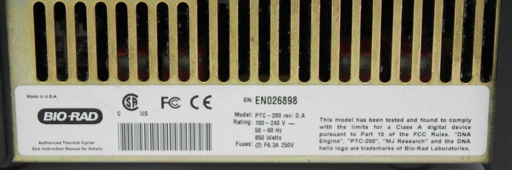 BIO-RAD PTC-200 DNA Thermal Cycler 48-Well Reliable Peltier Dual Block