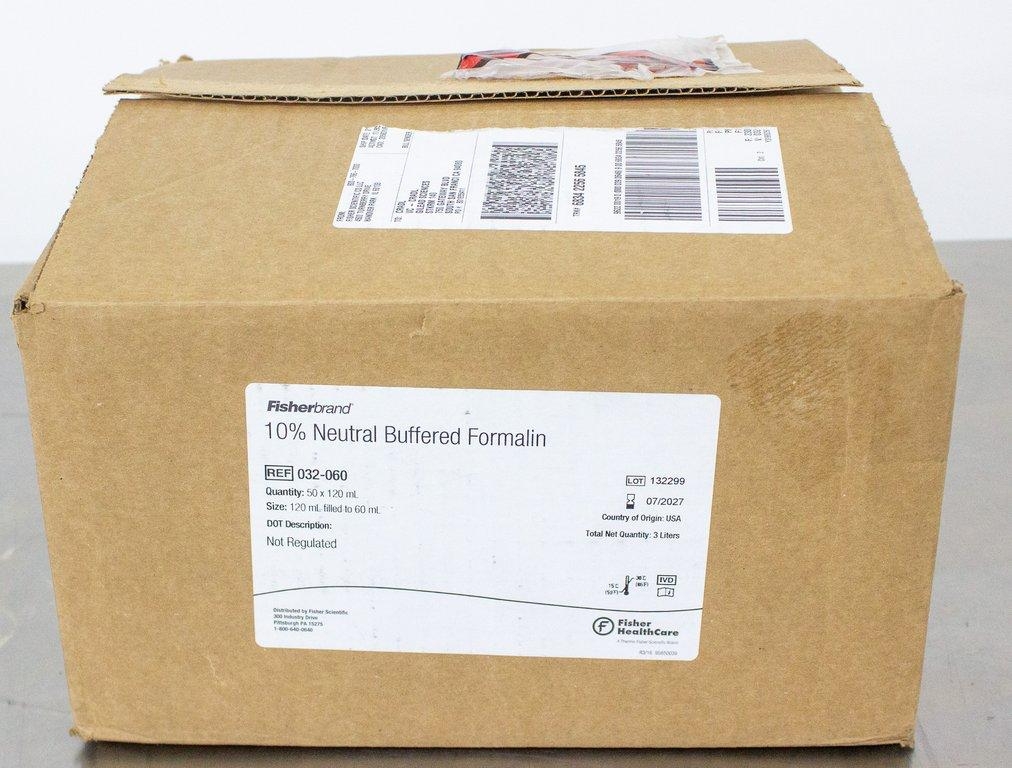 Fisherbrand 10% Buffered Formalin Container 120mL Leakproof Graduated