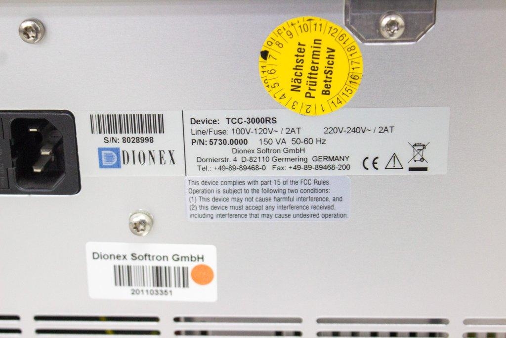 Thermo TCC-3000RS Column Compartment Ultrafast LC Temp Control 110C Optimized