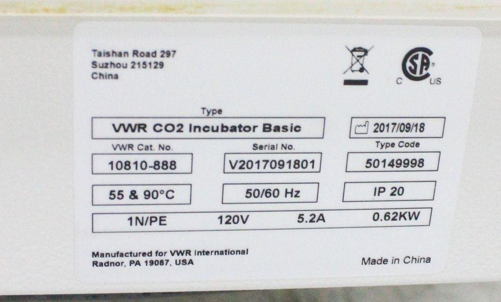 VWR Air Jacketed CO2 Incubator 120V 50/60Hz Preowned Very Good Condition