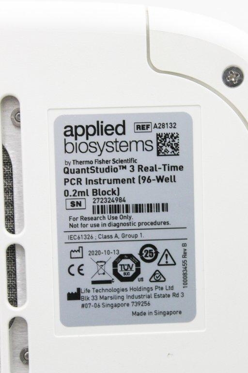 ABI QuantStudio 3 PCR Instrument Real-Time 96-Well Block Scientific Singapore
