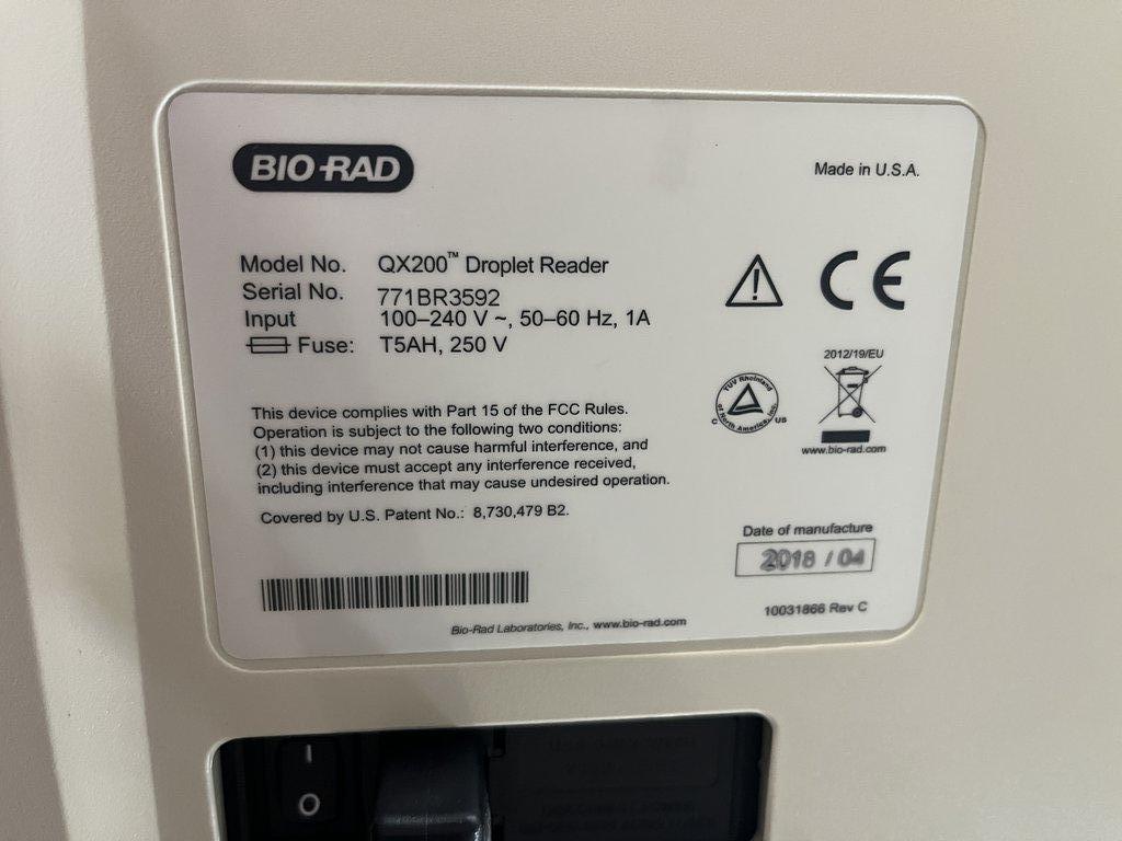 BioRad QX200 Droplet Reader Analytical Cell Analyzer 40.8lb Good Cond.