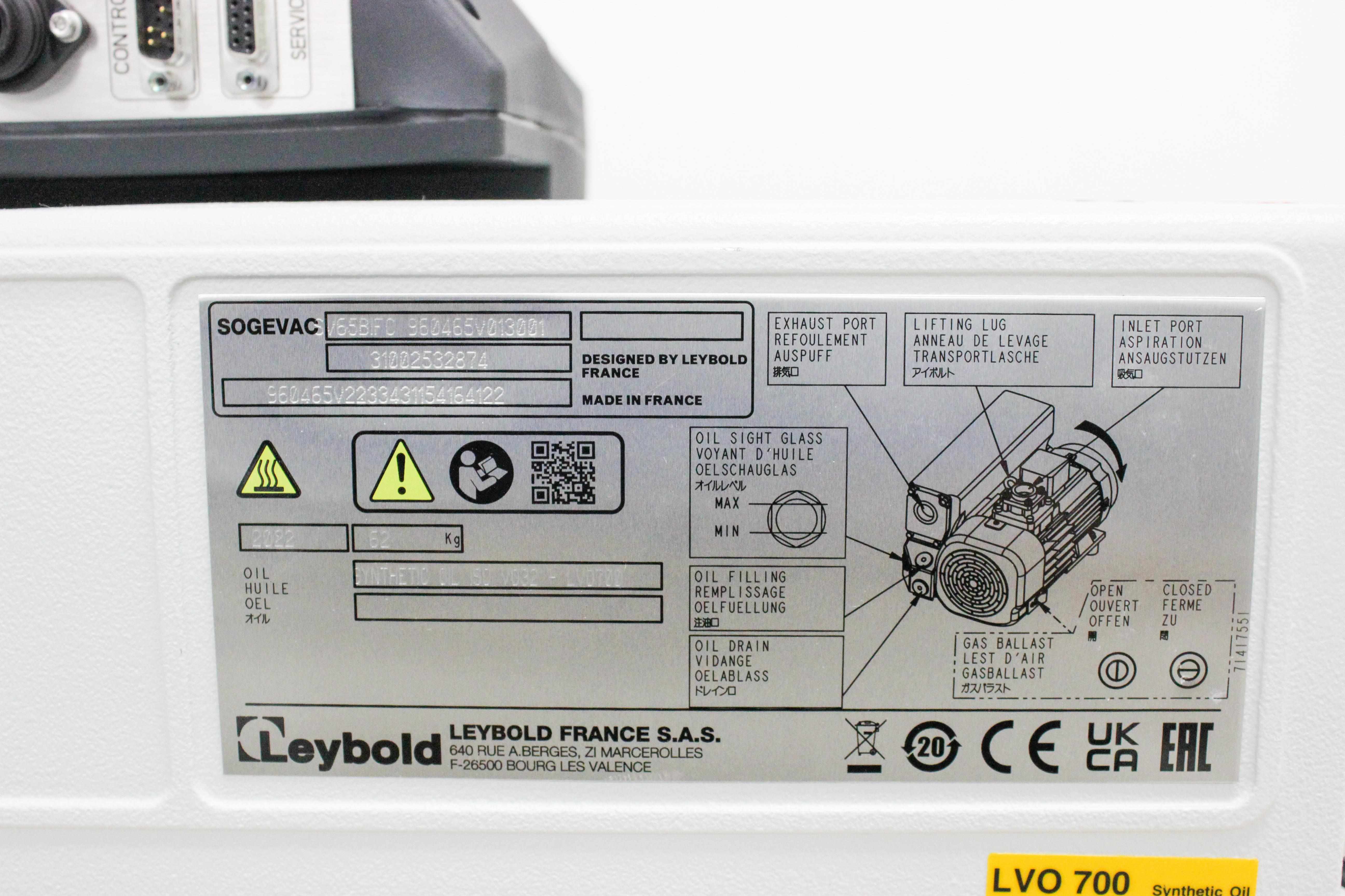 Leybold SV65BIFC Vacuum Pump Compact Design Low Noise Reliability