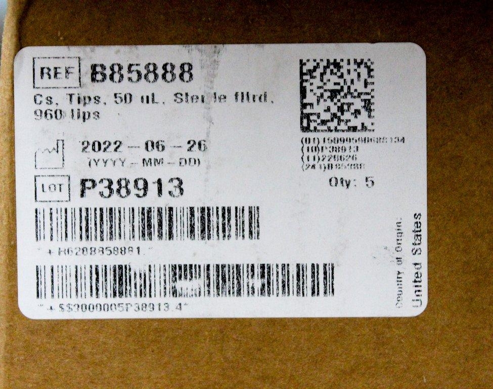 Beckman Coulter B85888 50uL Sterile Filtered 960 Tips Set of 4 Cases New