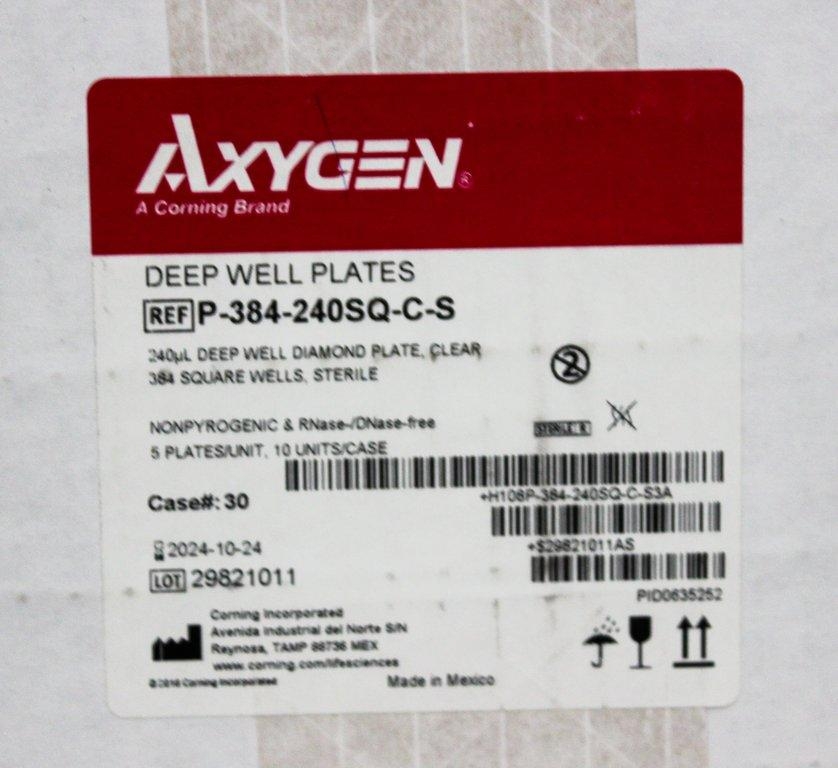 Axygen P-384-240SQ-C-S Deep Well Plates 240ul Pallet 32 Cases Lab Supply