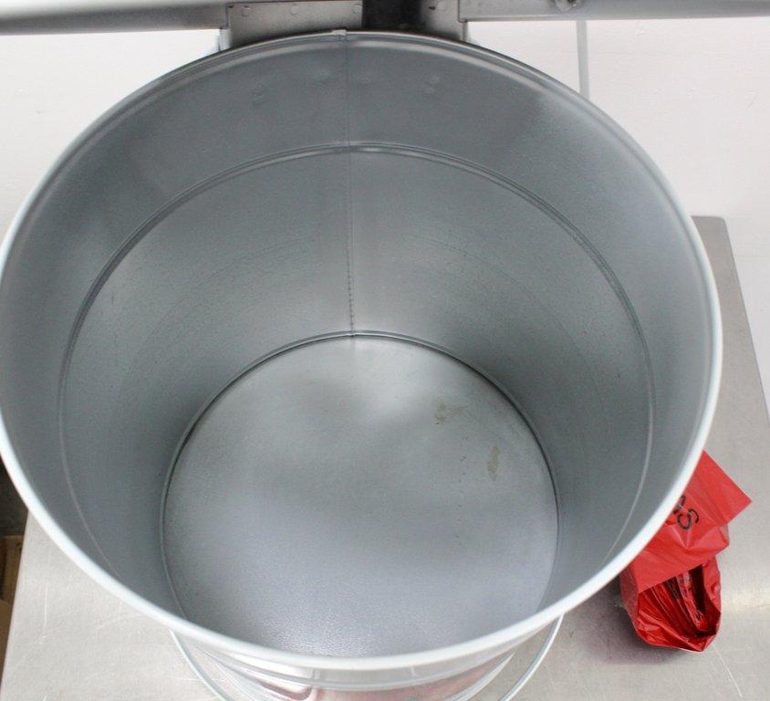 Justrite 6 Gal. Biohazard Waste Can, Steel, Foot-Operated, Self-Closing, White