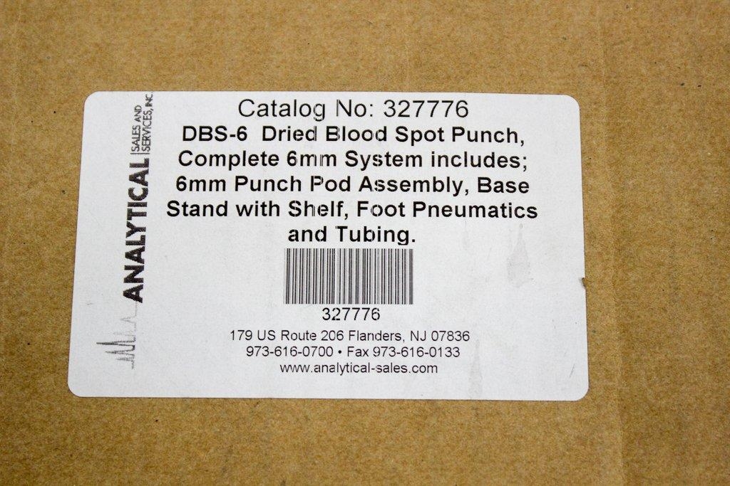 Analytical Sales & Services 327776 DBS-6 Dried Blood Spot Punch New Unused