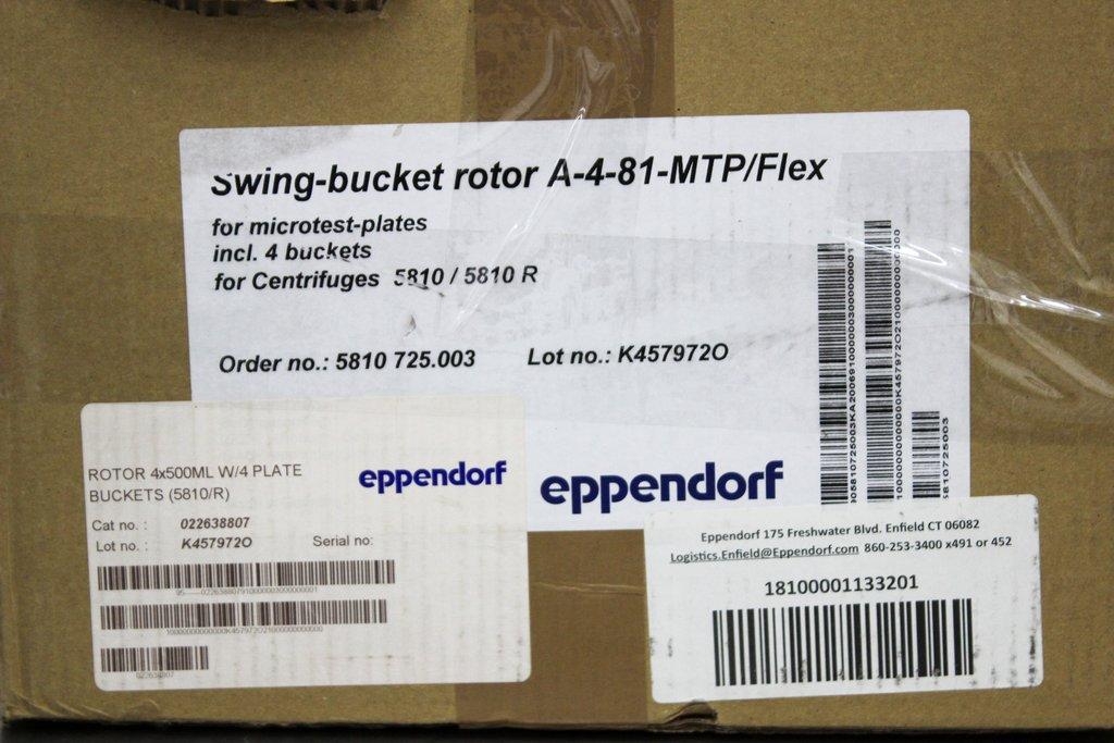 Eppendorf A-4-62 Centrifuge Rotor 4000 RPM Max Load 4x1.1Kg Turnkey