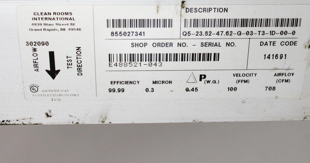 Camfil Clean Room Air Filter 855027341 Hepa FFU with EC Motor, 950 CFM