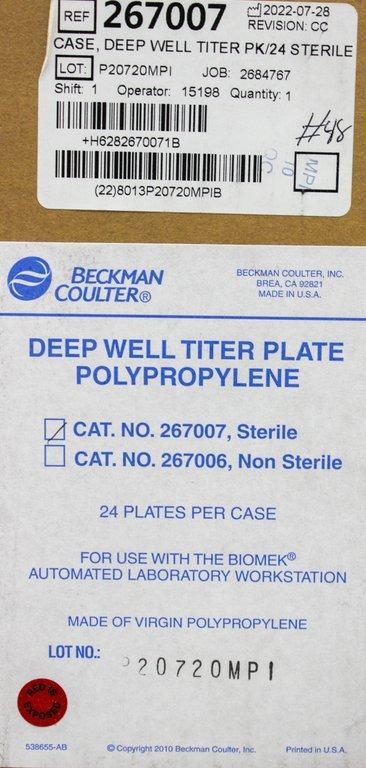 Beckman Coulter 267007 Deepwell Titer Plate Polypropylene Sterile Case