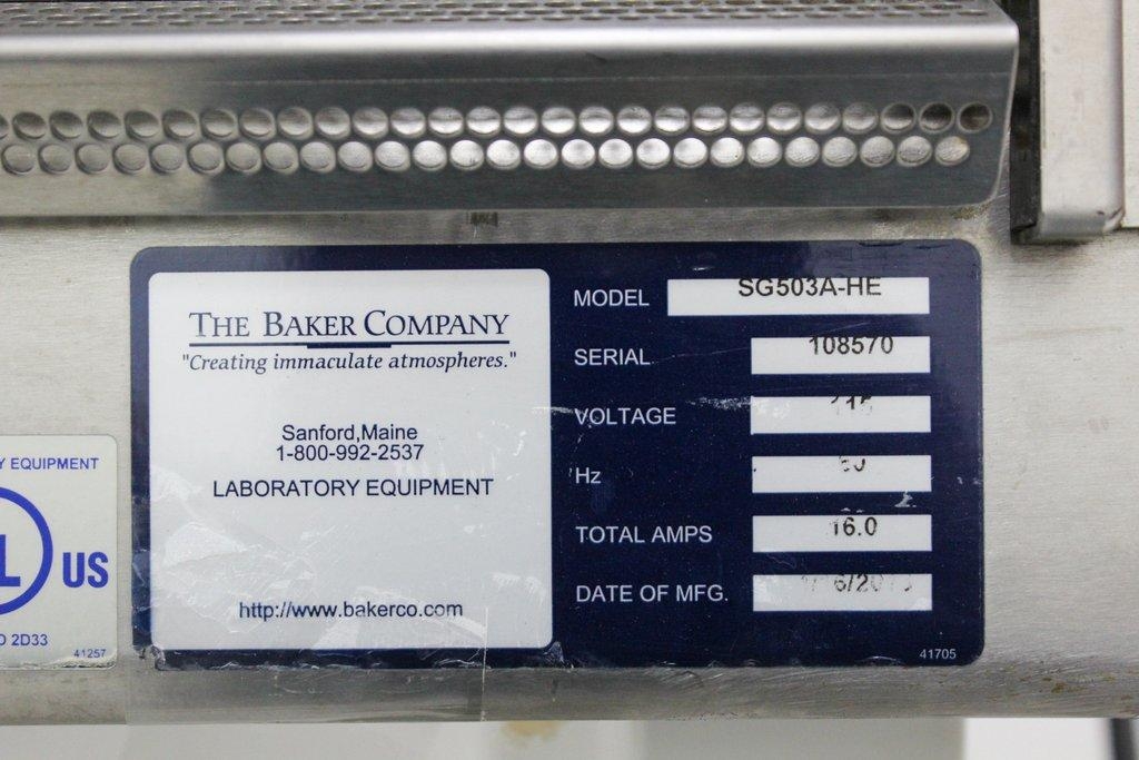 The Baker SG503A-HE Biosafety Cabinet Biological Safety 120V 60Hz Includes Stand