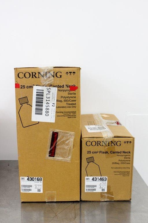 Corning 10034/431463/430168 Cell Culture Flask Set with Vent & Plug Seal Caps