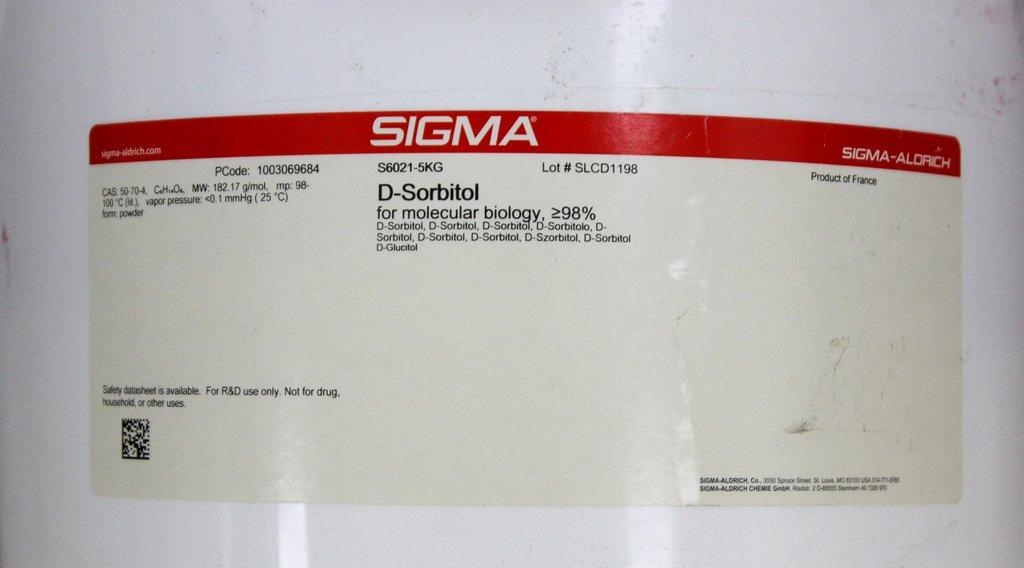 Sigma S6021-5kg Bucket of D-Sorbitol Molecular Biology New Unused ≥98% GC