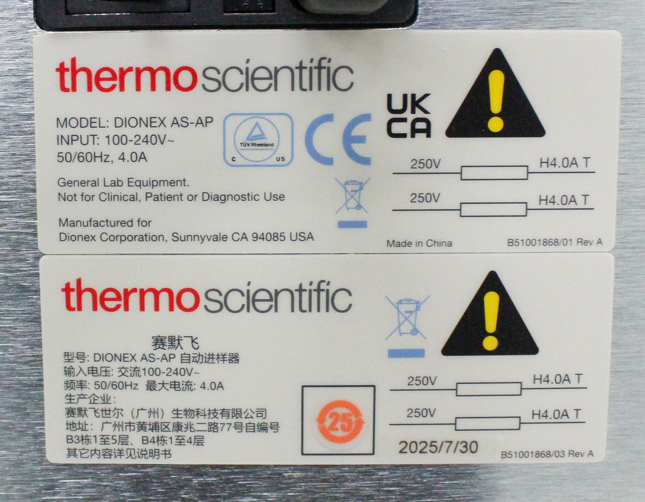 Thermo Scientific Dionex AS-AP 074925 Autosampler for Ion Chromatography 074925
