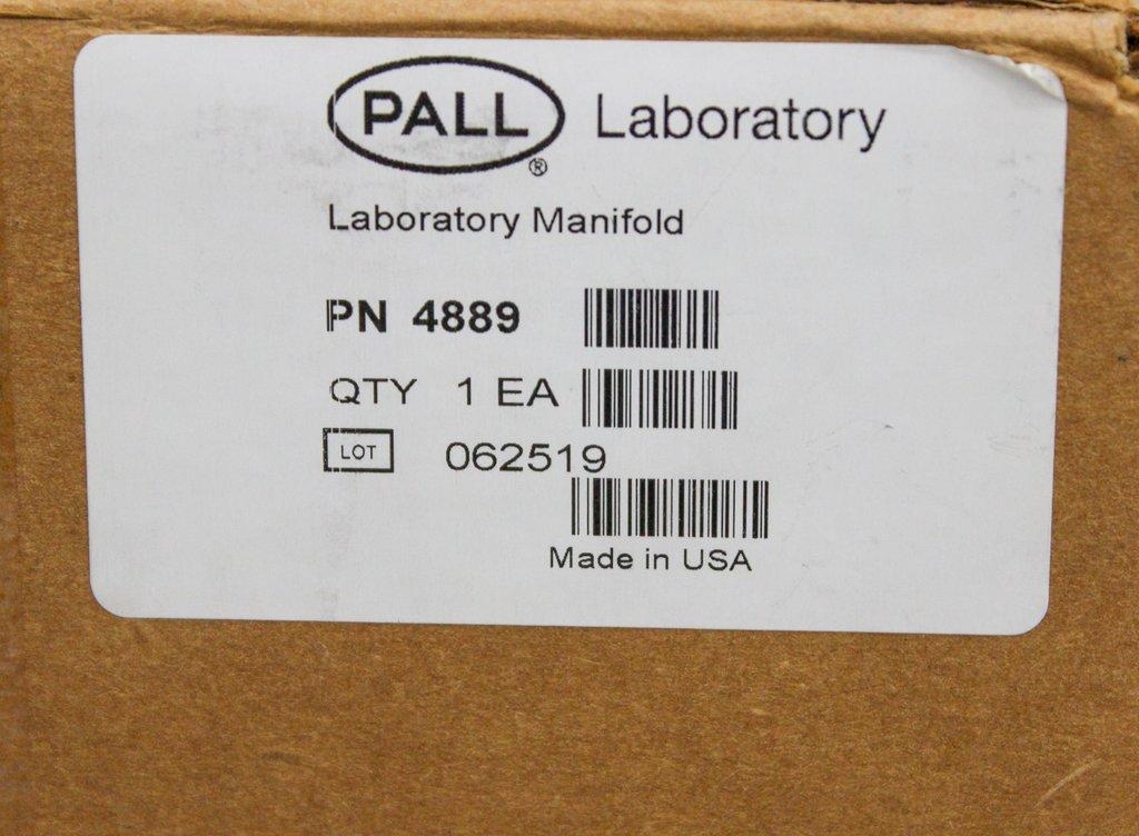 Pall 4889 Laboratory Manifold 3-Place Accessory with Valves & Caps Unused