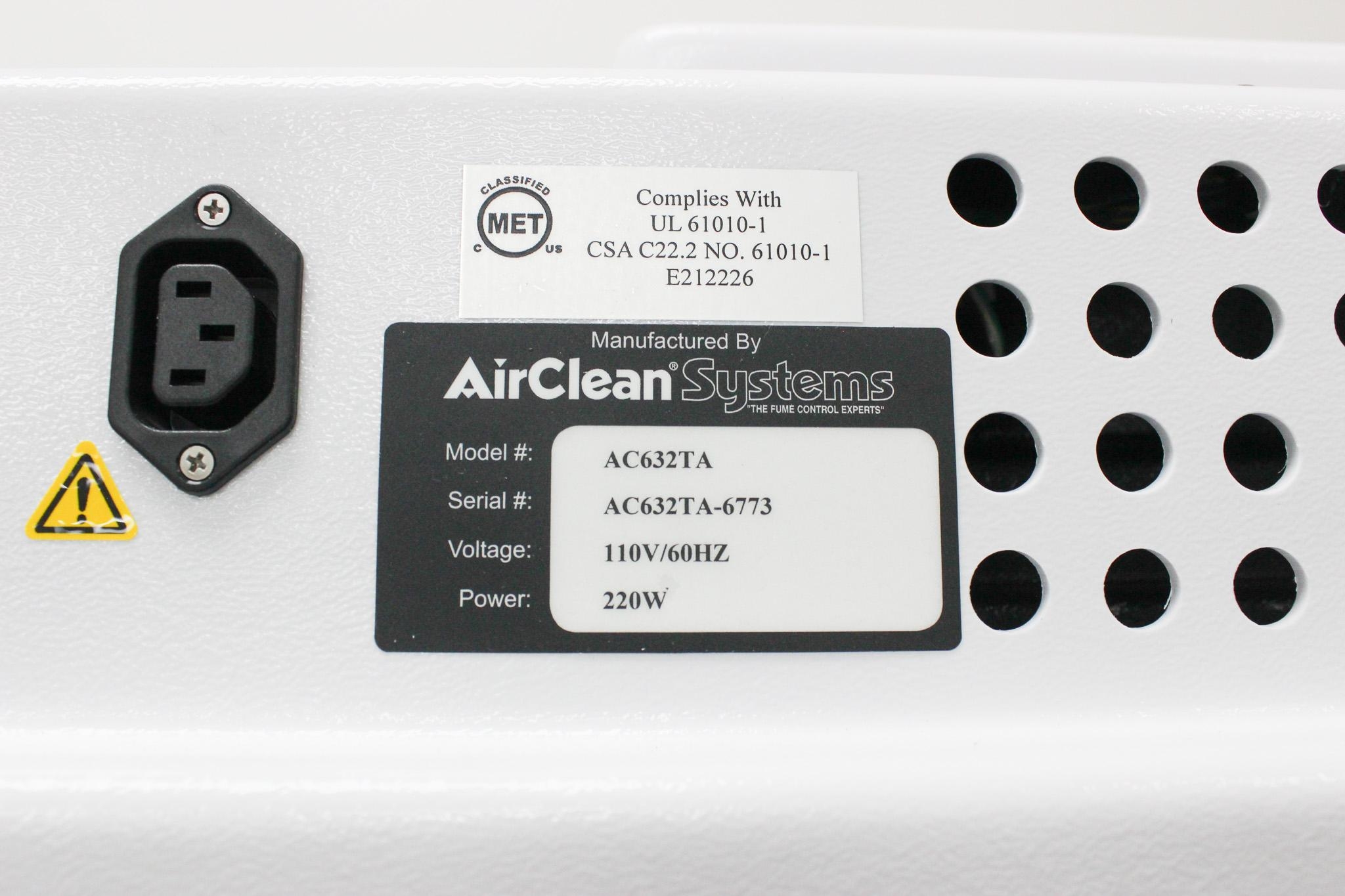 Air Clean Systems AC632TA PCR Workstation, Ductless Chemical Fume Hood, 120V