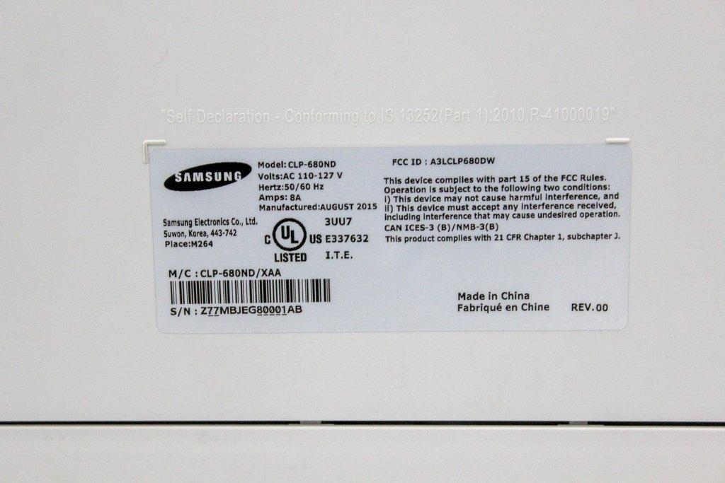 Samsung CLP-680ND Color Printer Office Equipment 50/60Hz Good Condition