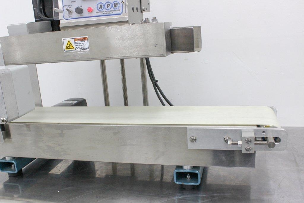APM TCBSDM.3/8.6X3 Table Conveyor Band Sealer Max Speed 35FPM ChromePlated