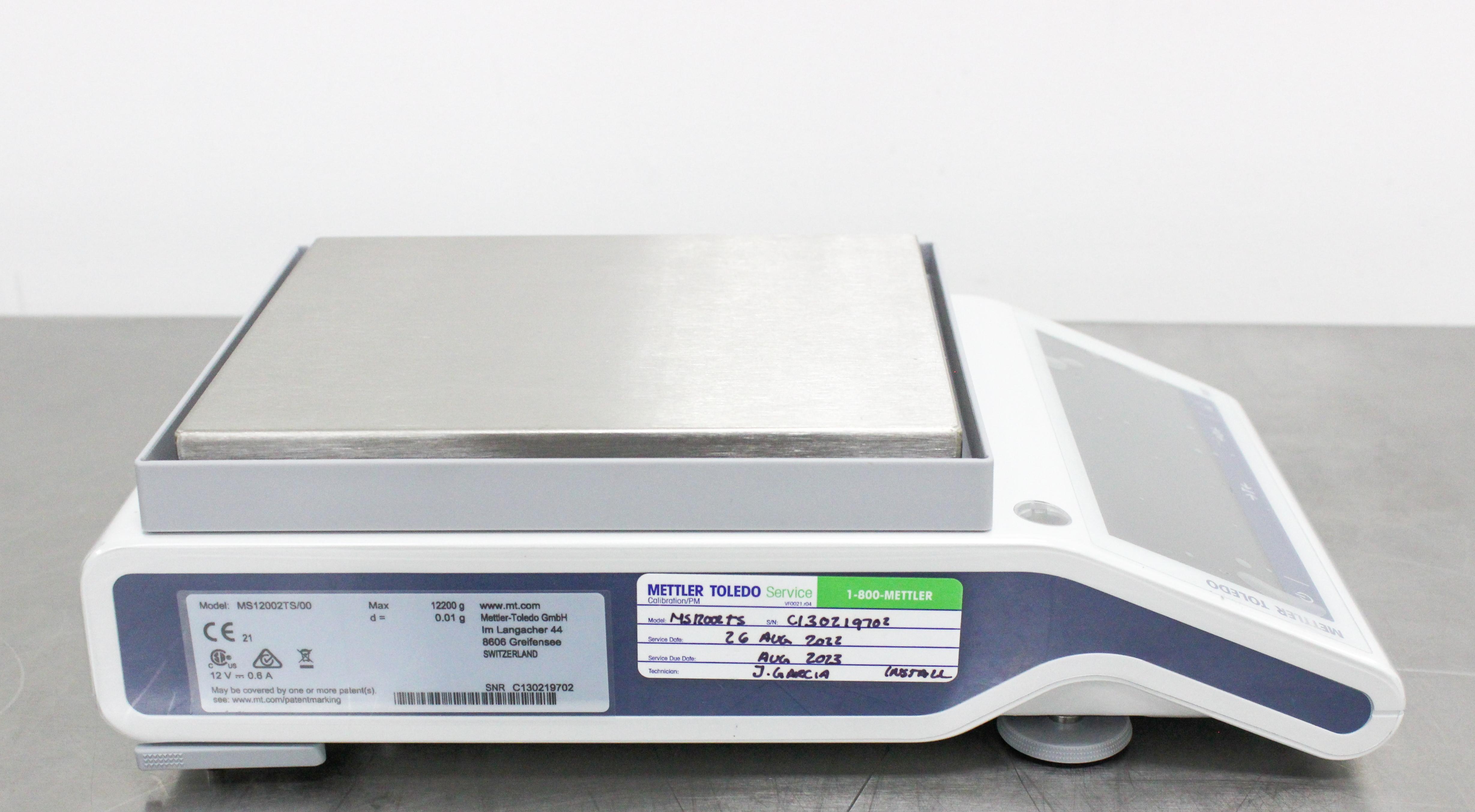 Mettler Toledo MS12002TS Precision Balance Scale 12200g Capacity 10mg Readability