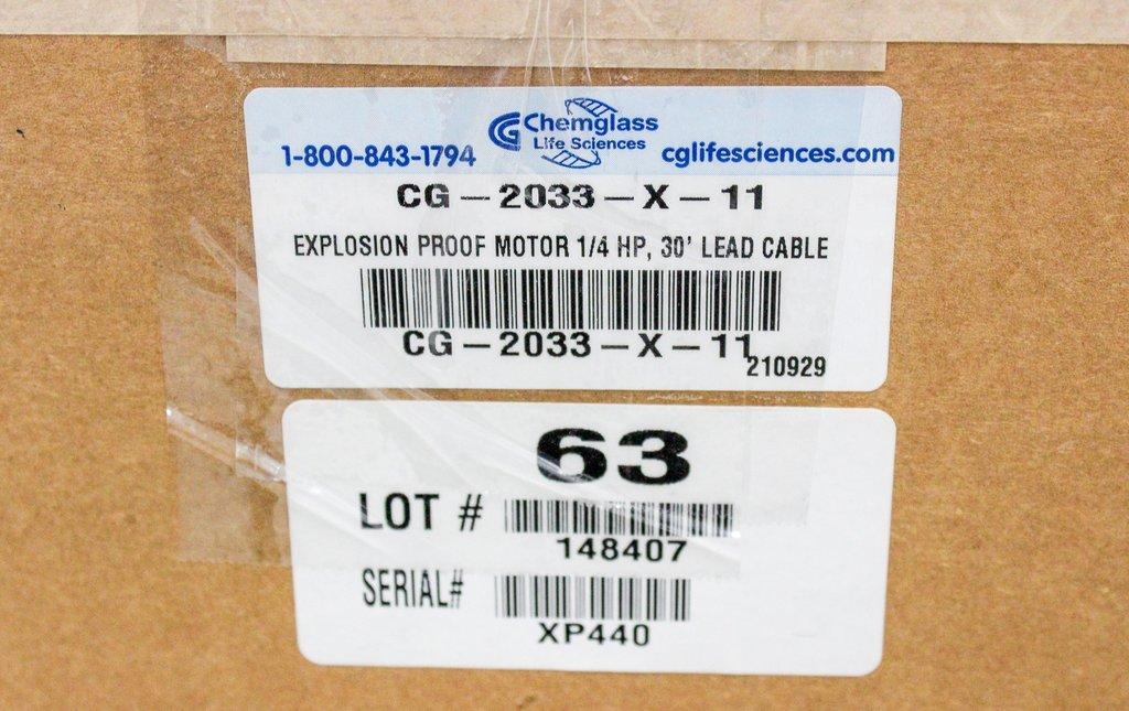 Chemglass Explosion Proof Motor 1/4hp 350RPM 90VDC 30in Lead Cable