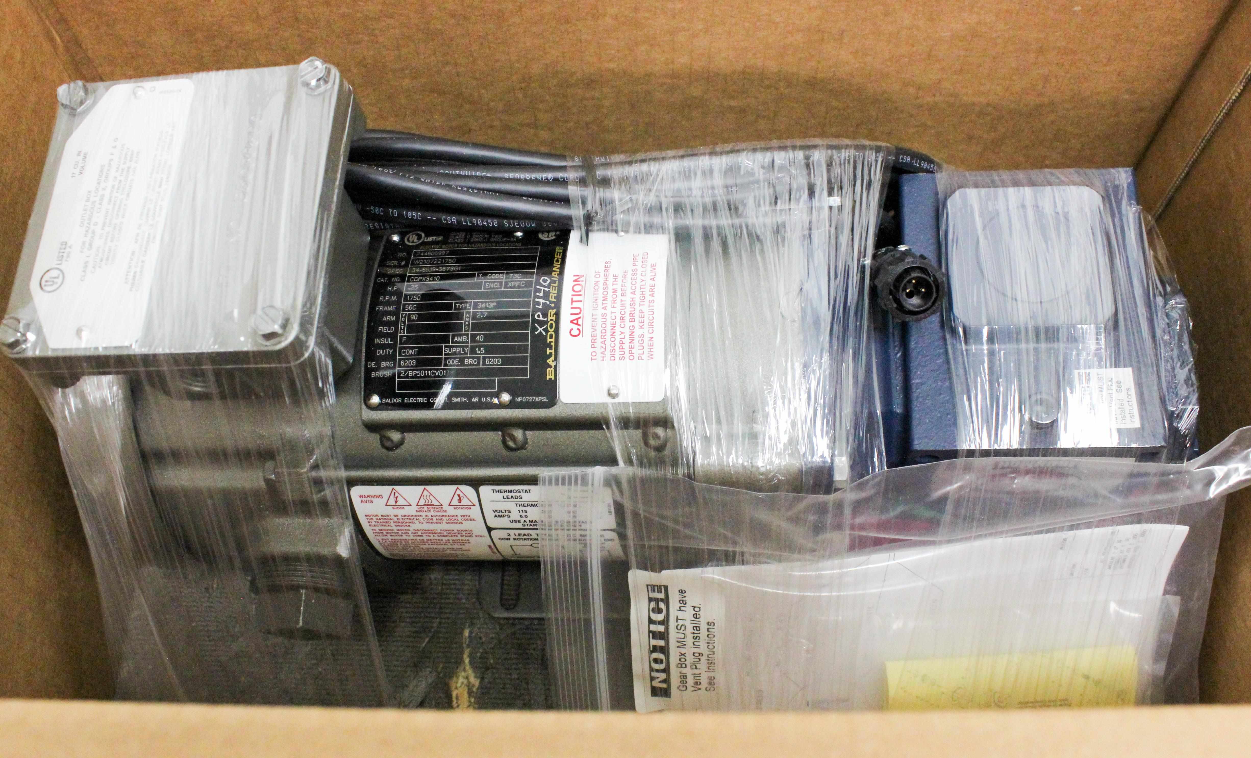 Chemglass Explosion Proof Motor 1/4hp 350RPM 90VDC 30in Lead Cable