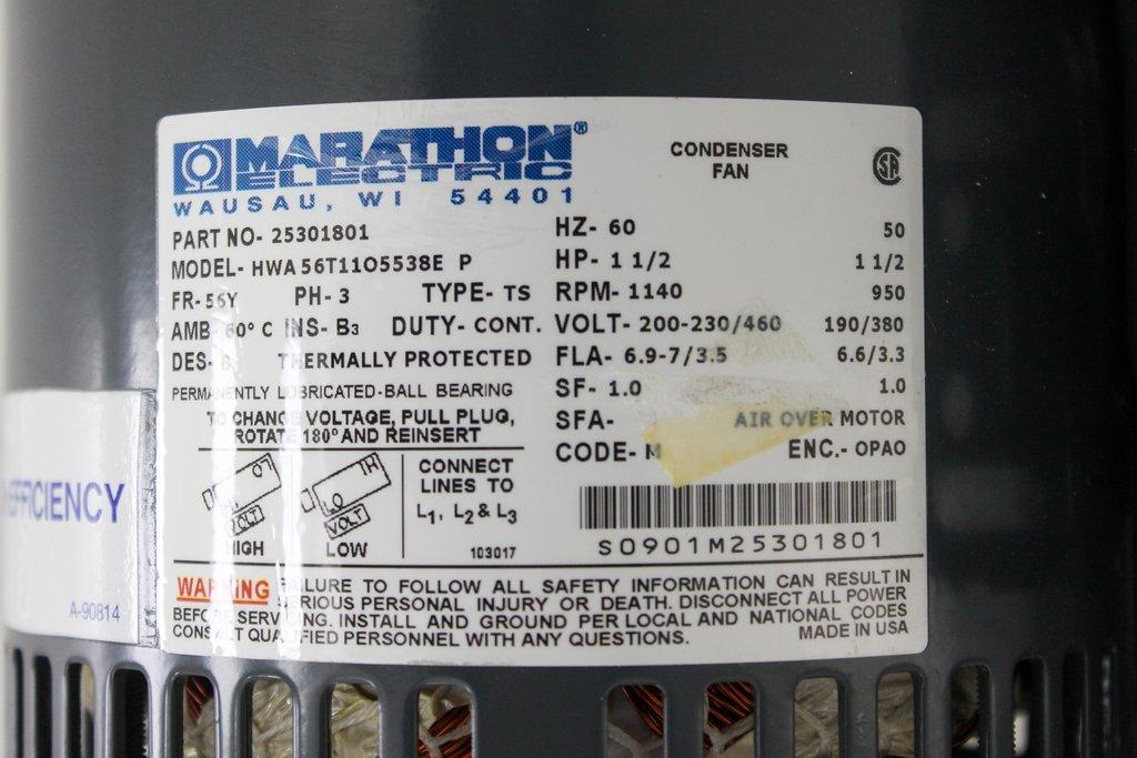 Marathon HWA56T1105538E Motor Air Over 1140 RPM 200-240V 460 Turn-Key