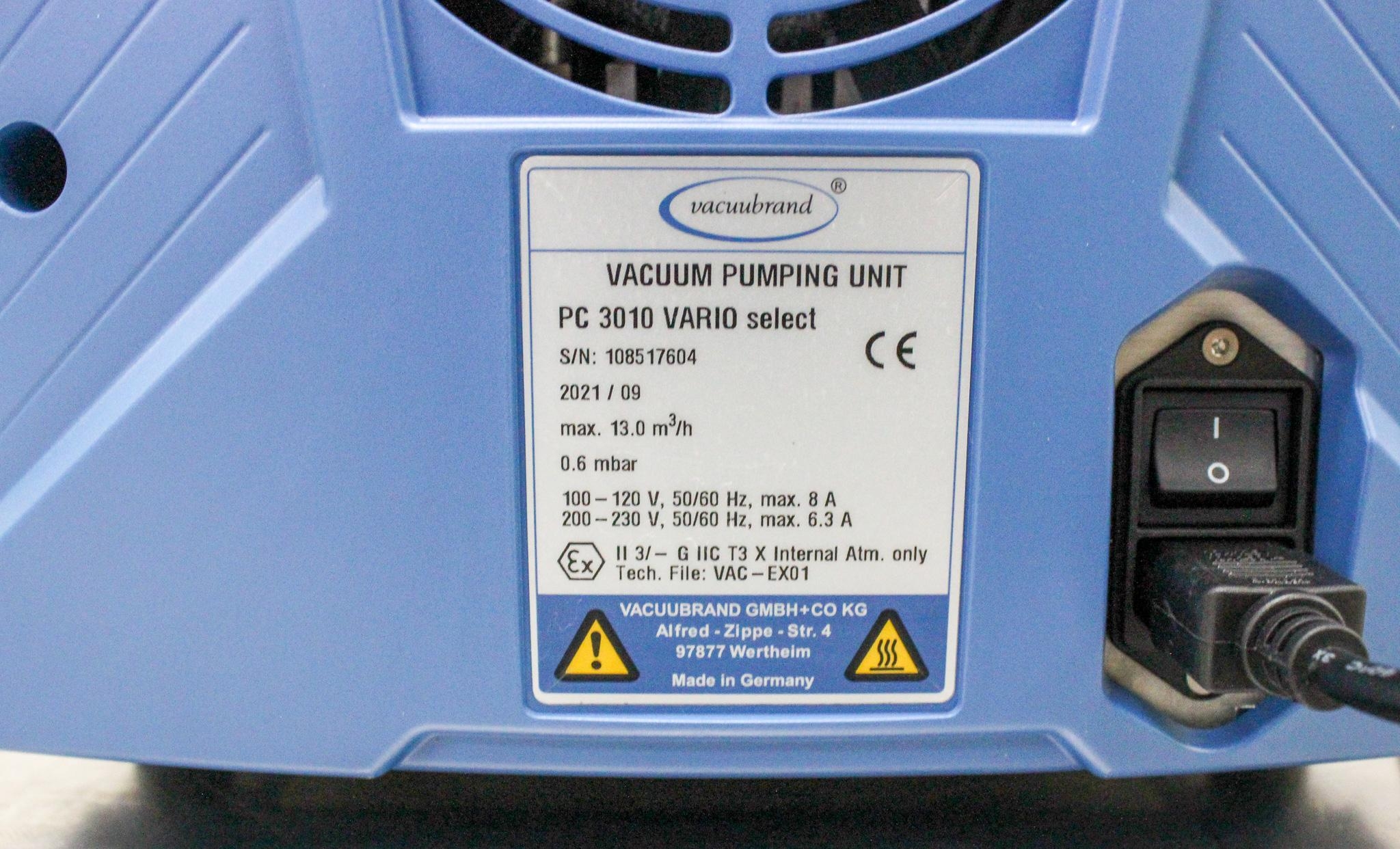 Vacuubrand PC 3010 Vario Select Vacuum Pump Efficient Lab Use 20 m3h
